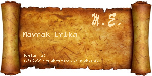 Mavrak Erika névjegykártya
